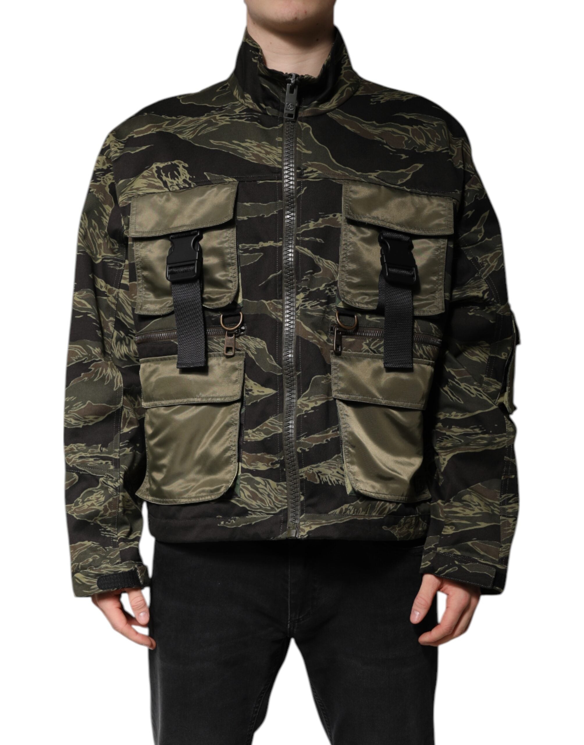 Dolce &amp; Gabbana Multicolor Camouflage Cotton Bomber Jacket