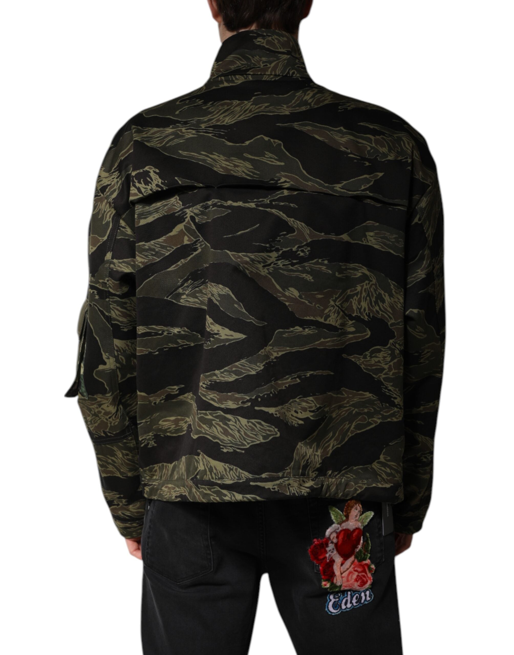 Dolce &amp; Gabbana Multicolor Camouflage Cotton Bomber Jacket