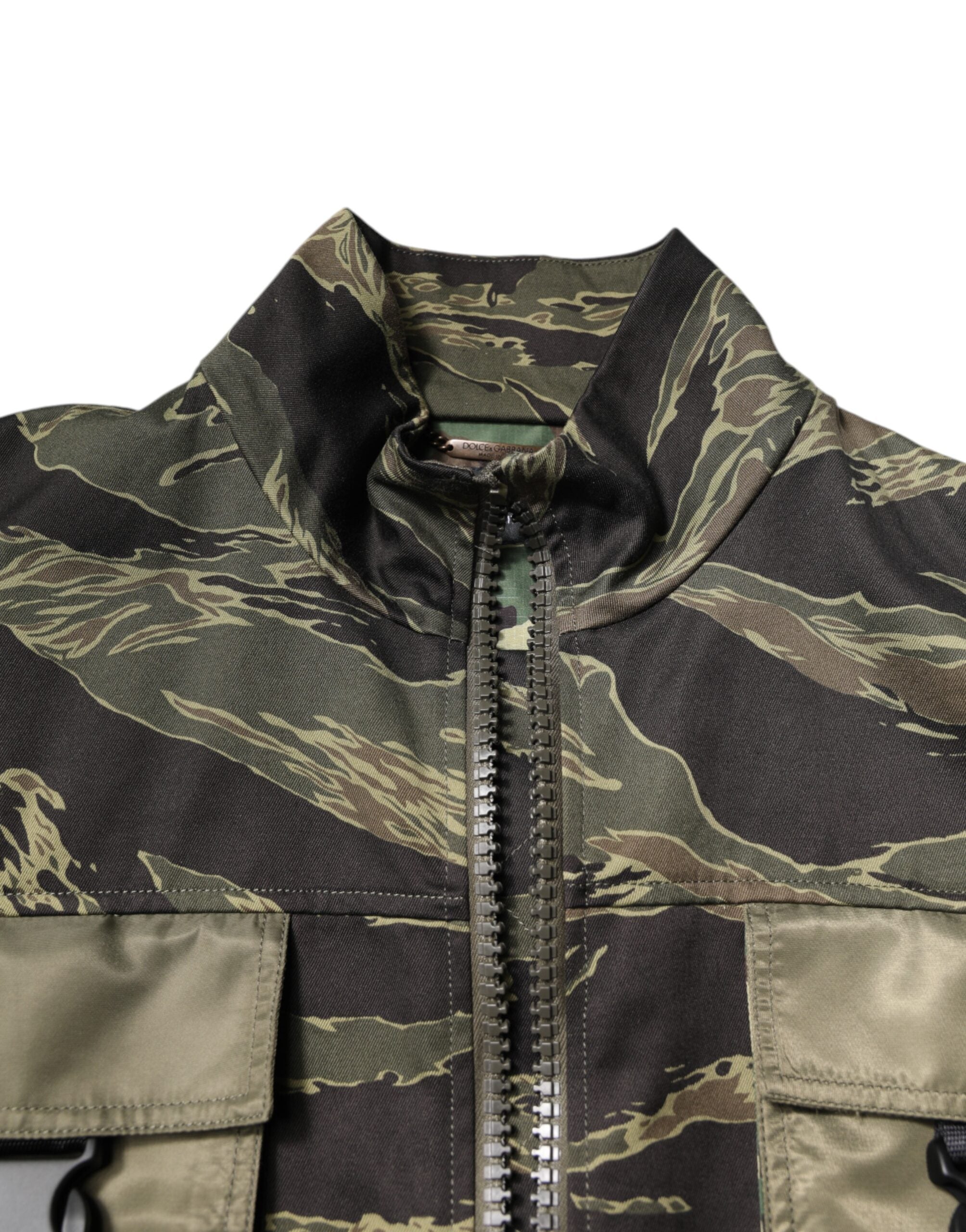 Dolce &amp; Gabbana Multicolor Camouflage Cotton Bomber Jacket