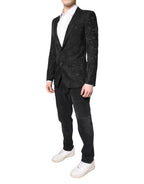 Dolce &amp; Gabbana Black Floral Jacquard Coat Jacket Blazer