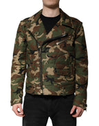 Dolce &amp; Gabbana Multicolor Camouflage Nylon Biker Jacket
