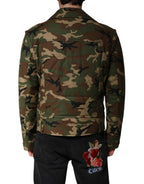 Dolce &amp; Gabbana Multicolor Camouflage Nylon Biker Jacket