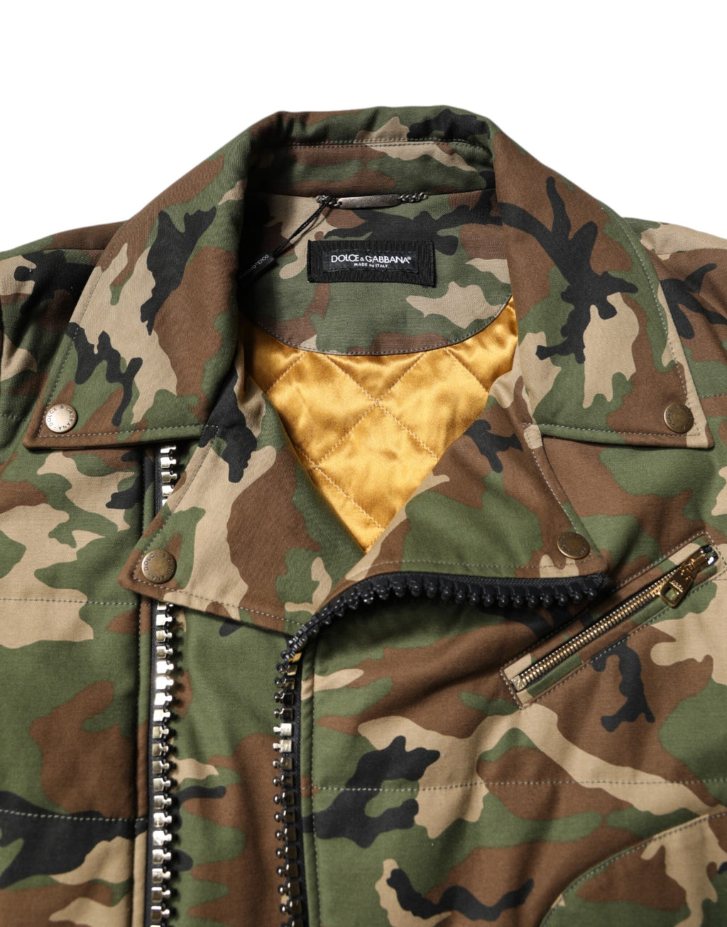 Dolce &amp; Gabbana Multicolor Camouflage Nylon Biker Jacket
