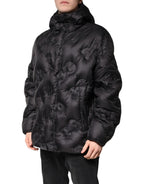 Dolce &amp; Gabbana Black Hooded Parka Coat Winter Jacket