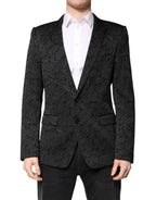 Dolce &amp; Gabbana Black MARTINI Brocade Single Breasted Blazer