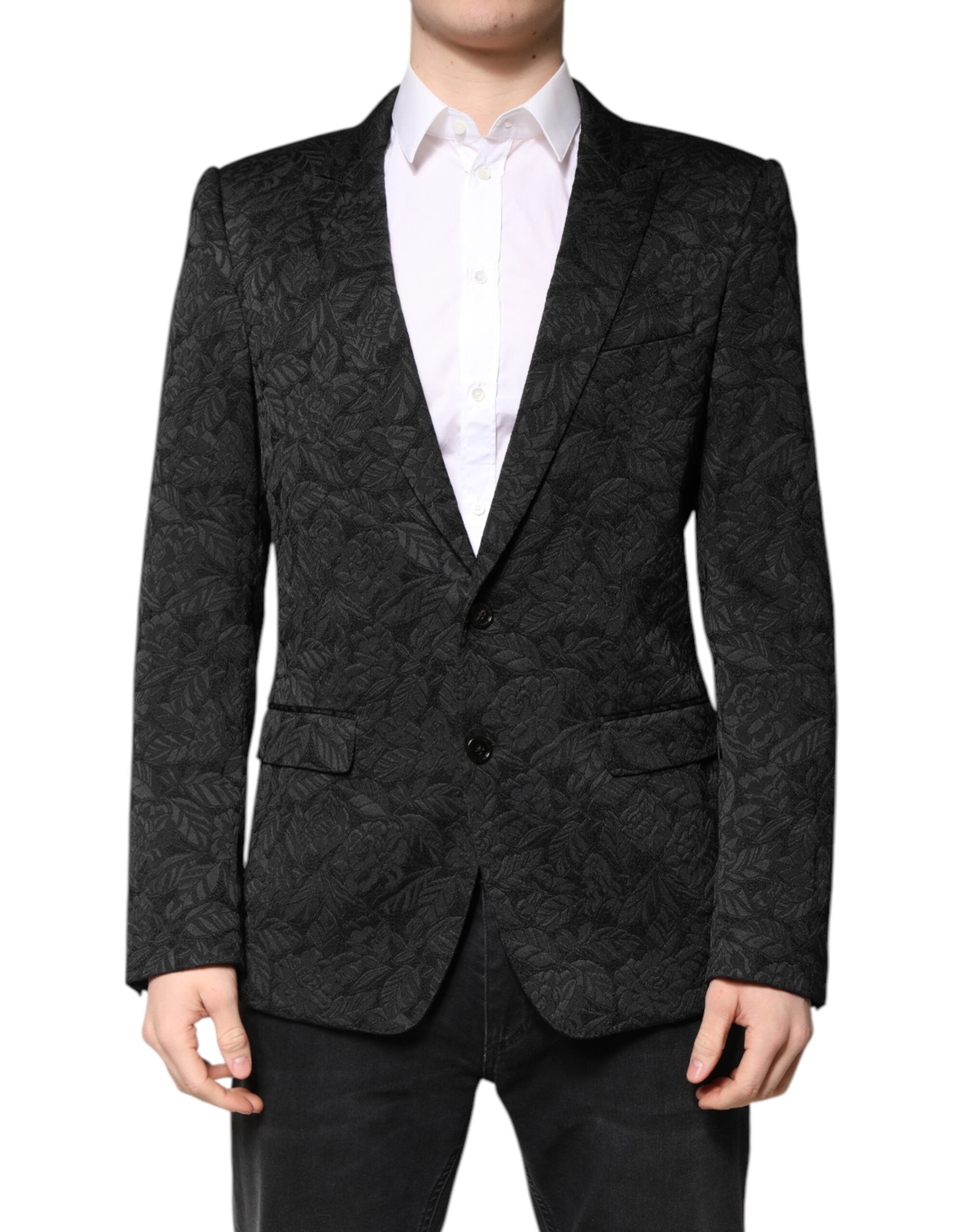 Dolce &amp; Gabbana Black MARTINI Brocade Single Breasted Blazer