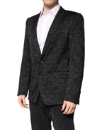 Dolce &amp; Gabbana Black MARTINI Brocade Single Breasted Blazer