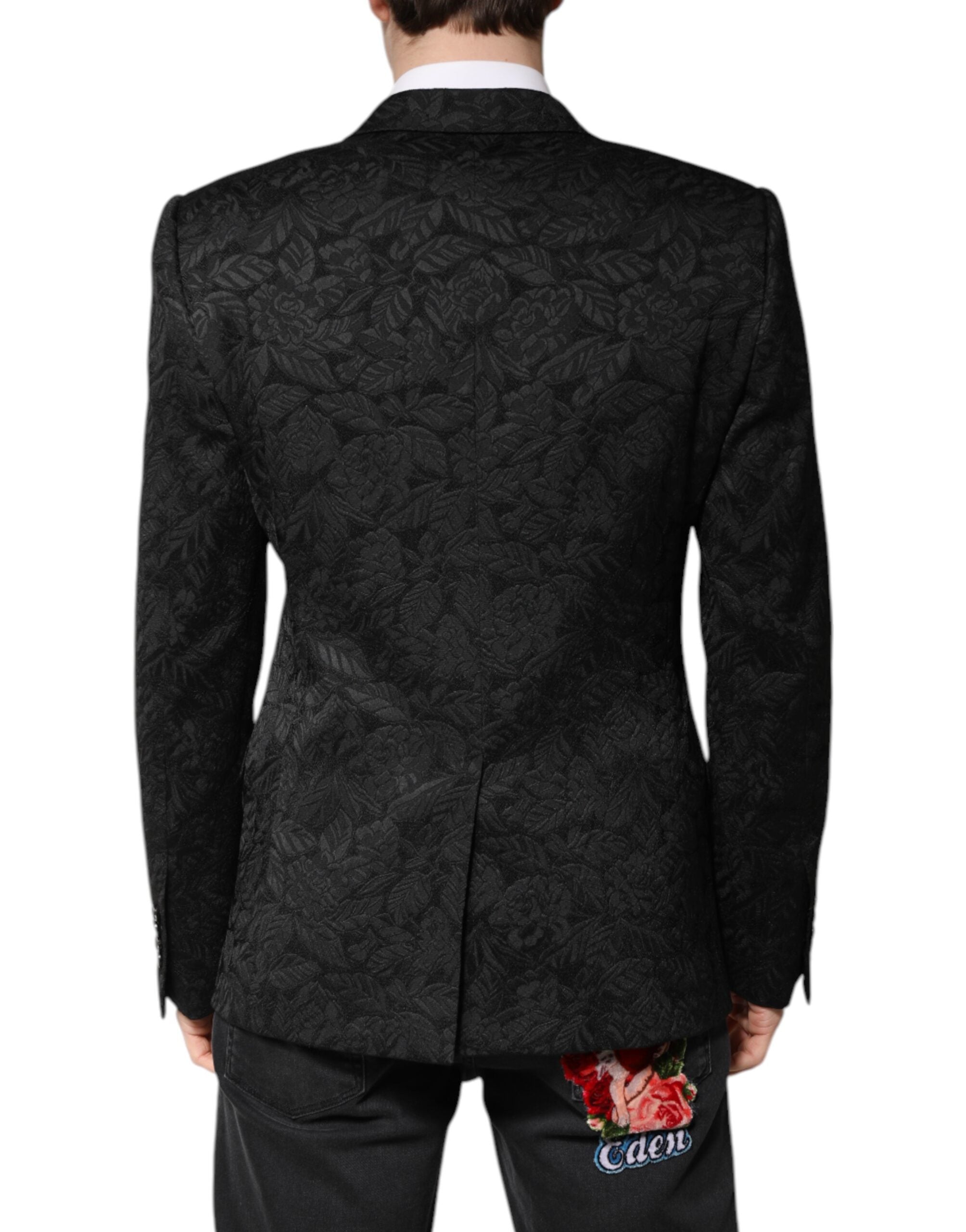 Dolce &amp; Gabbana Black MARTINI Brocade Single Breasted Blazer