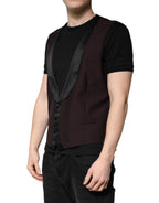 Dolce &amp; Gabbana Maroon Wool Waistcoat Dress Formal Vest