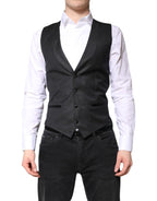Dolce &amp; Gabbana Black Wool Waistcoat Dress Formal Vest