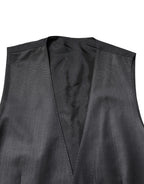 Dolce &amp; Gabbana Black Wool Waistcoat Dress Formal Vest