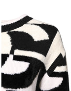 Dolce &amp; Gabbana White Black Logo Print Women Pullover Sweater