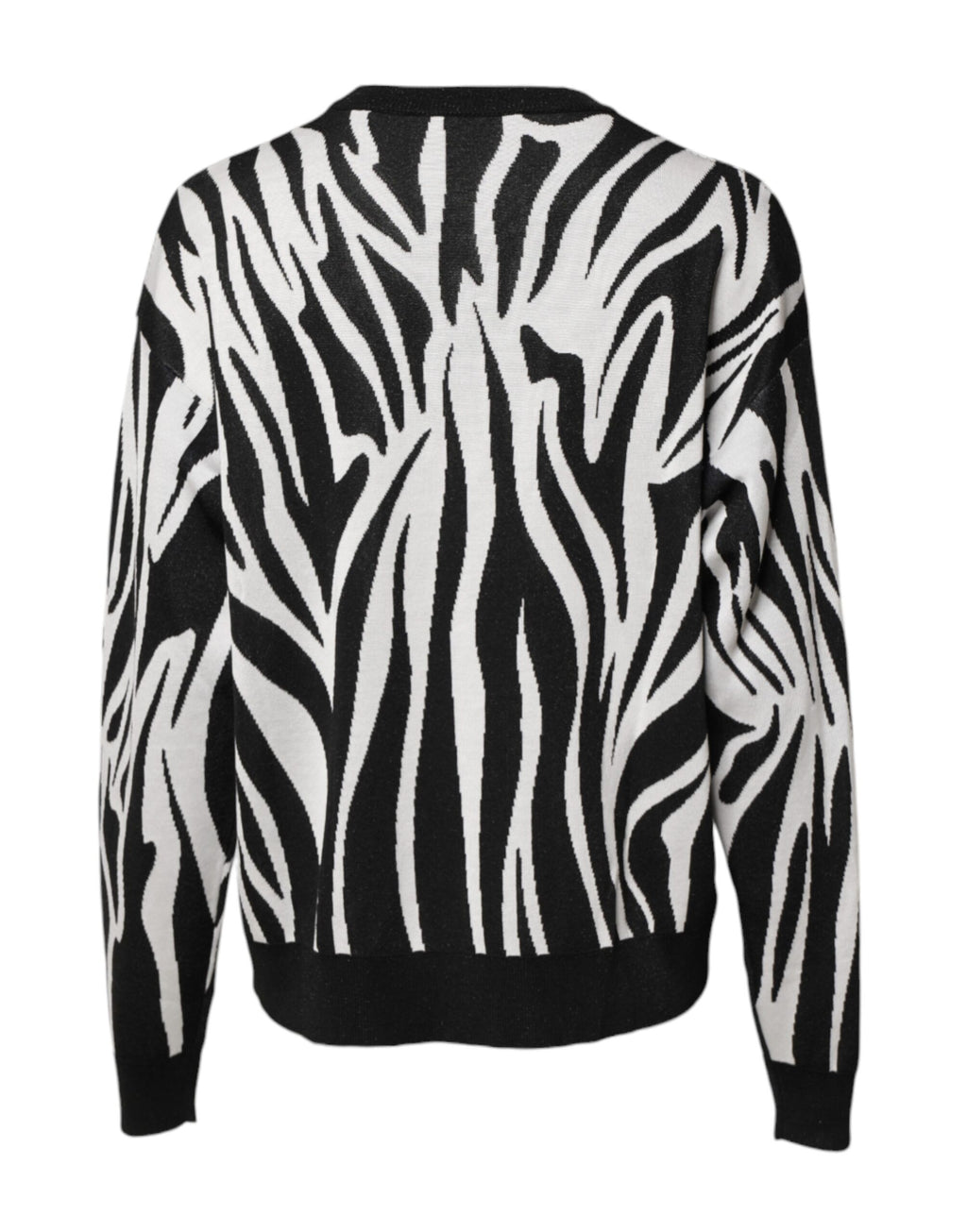 Dolce &amp; Gabbana Black White Print Women Pullover Sweater