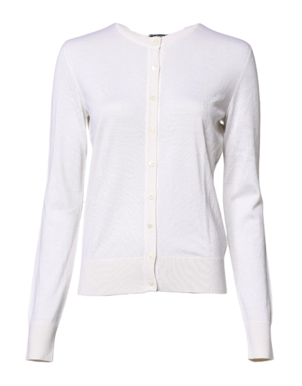 Dolce &amp; Gabbana White Cashmere Crew Neck Top Cardigan Sweater