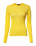Dolce &amp; Gabbana Yellow Polyester Women Pullover Top Sweater