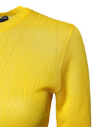 Dolce &amp; Gabbana Yellow Polyester Women Pullover Top Sweater