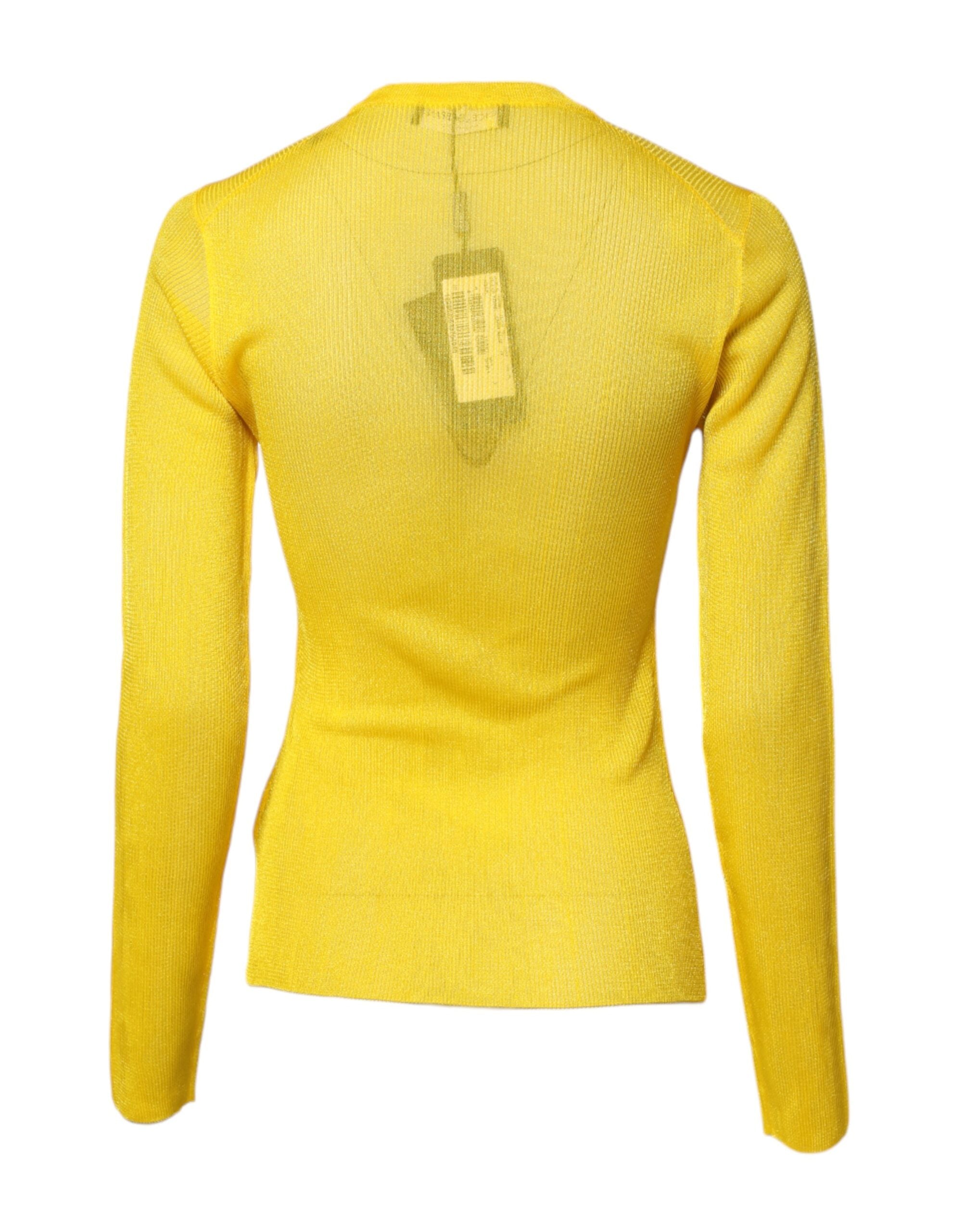 Dolce &amp; Gabbana Yellow Polyester Women Pullover Top Sweater