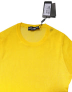 Dolce &amp; Gabbana Yellow Polyester Women Pullover Top Sweater
