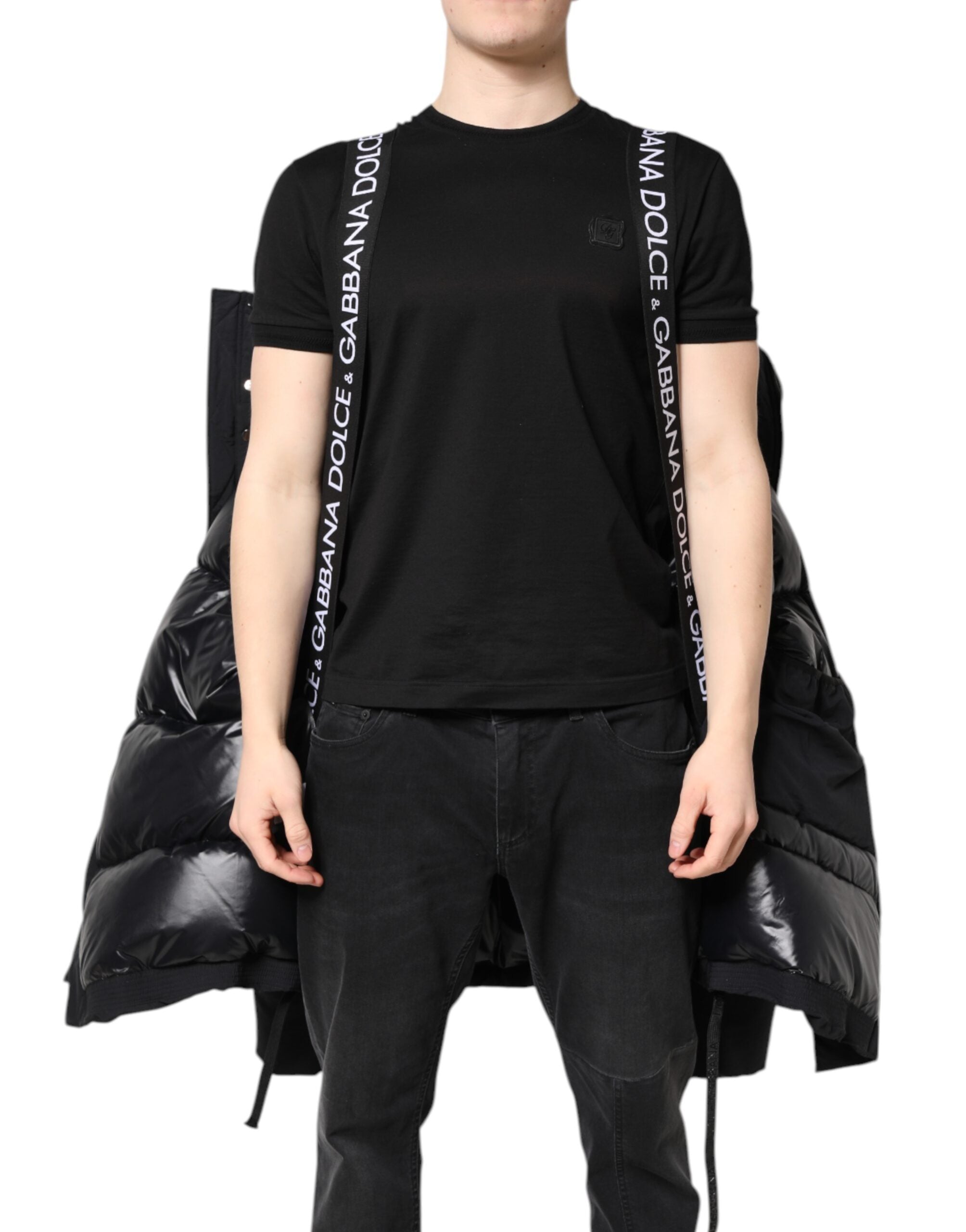 Dolce &amp; Gabbana Black Nylon Full Zip Hooded Parka Jacket