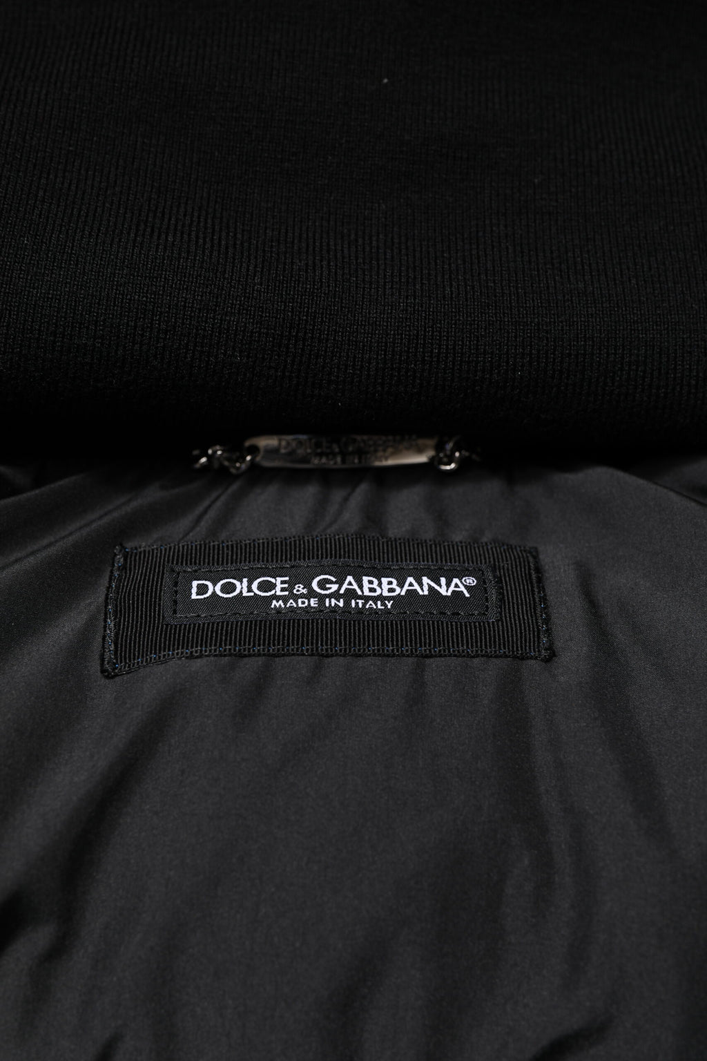 Dolce &amp; Gabbana Blue Logo Full Zip Hooded Quilted Jacket