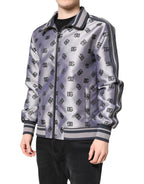 Dolce &amp; Gabbana Gray Logo Monogram Full Zip Bomber Jacket