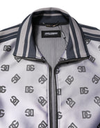 Dolce &amp; Gabbana Gray Logo Monogram Full Zip Bomber Jacket