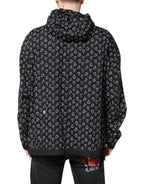 Dolce &amp; Gabbana Black Heart Print Hooded Windbreaker Jacket
