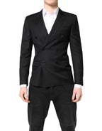 Dolce &amp; Gabbana Black MARTINI Double Breasted Coat Blazer