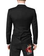 Dolce &amp; Gabbana Black MARTINI Double Breasted Coat Blazer