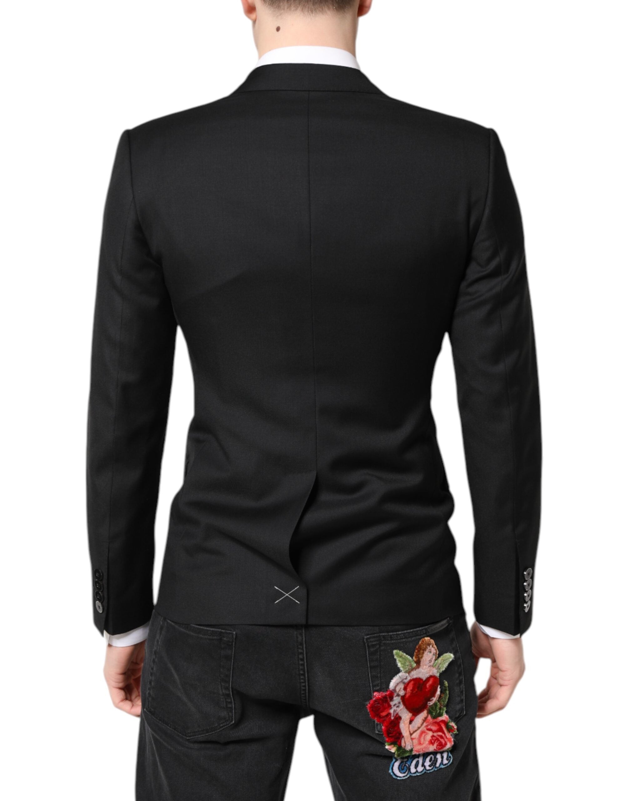 Dolce &amp; Gabbana Black MARTINI Double Breasted Coat Blazer