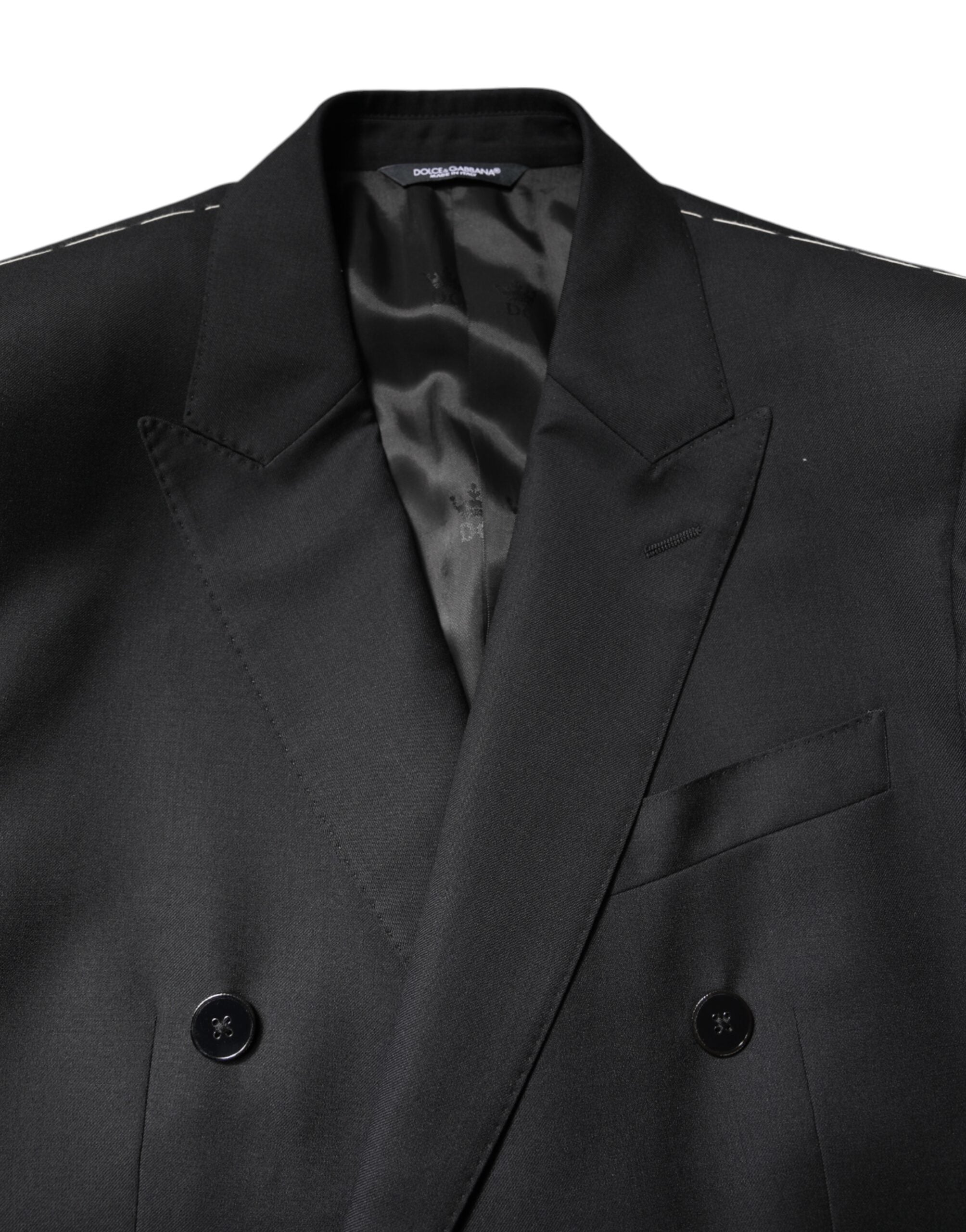 Dolce &amp; Gabbana Black MARTINI Double Breasted Coat Blazer