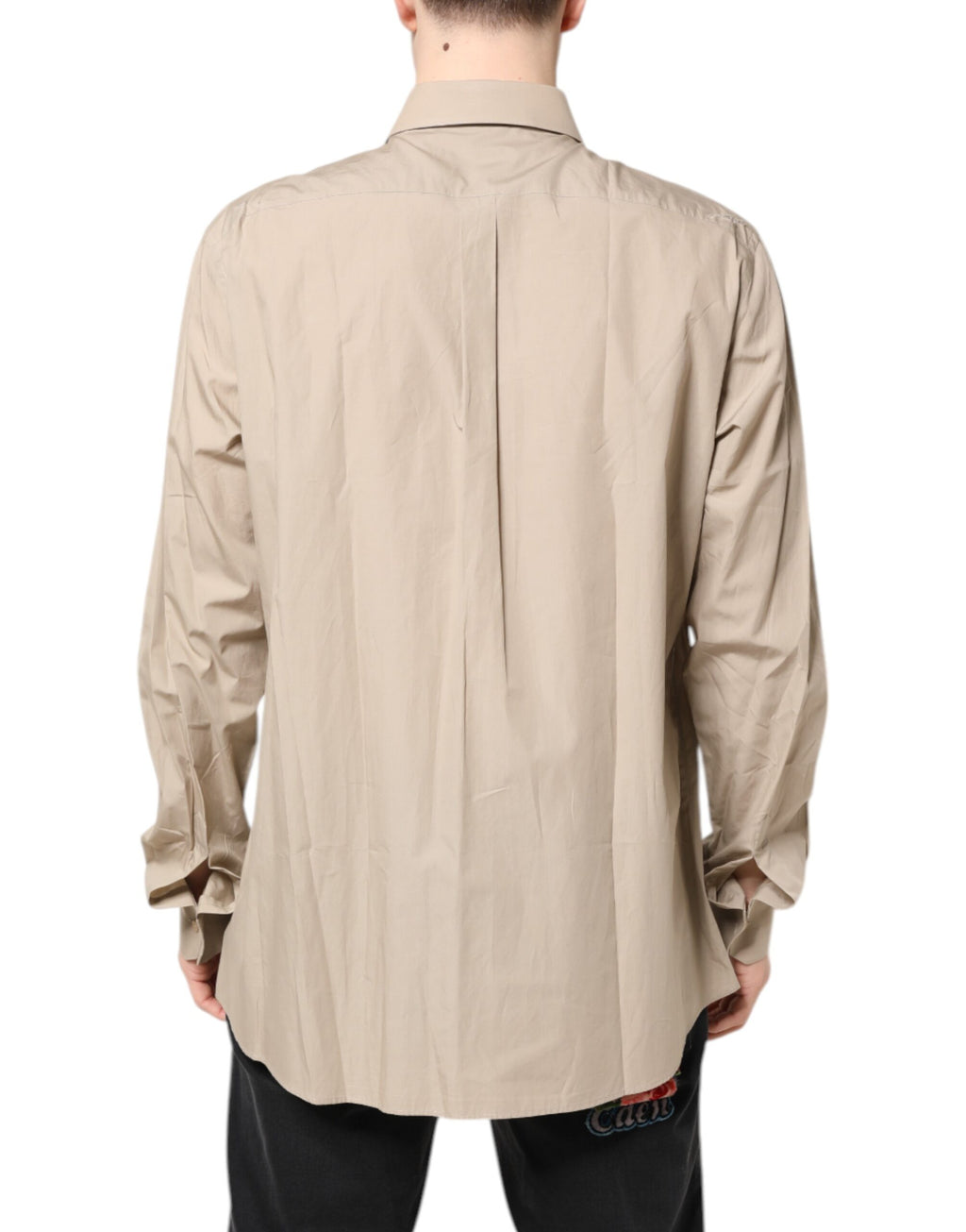Dolce &amp; Gabbana Beige Pin Up Print MARTINI Men Casual Shirt