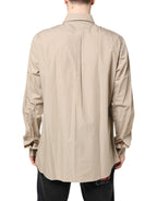 Dolce &amp; Gabbana Beige Pin Up Print MARTINI Men Casual Shirt