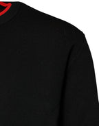 Dolce &amp; Gabbana Black Nylon DG Logo Knit Men Pullover Sweater