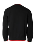 Dolce &amp; Gabbana Black Nylon DG Logo Knit Men Pullover Sweater