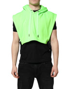 Dolce & Gabbana Green Polyester Hooded Sportswear Vest Sweater