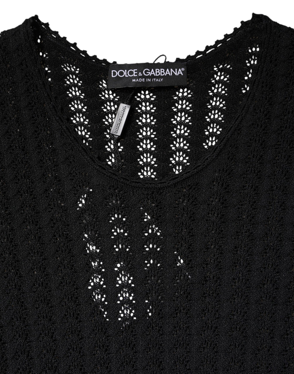 Dolce &amp; Gabbana Black Cashmere Long Sleeves A-line Midi Dress