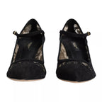 Dolce &amp; Gabbana Black Mary Jane Taormina Lace Pumps Shoes