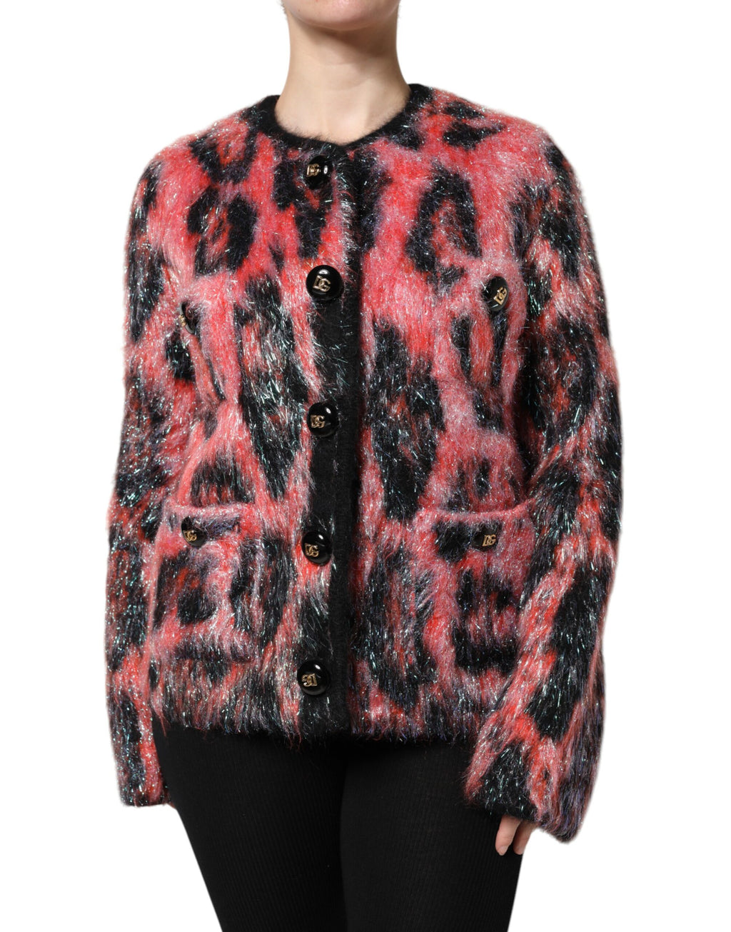 Dolce &amp; Gabbana Red Mohair Wool Button Down Cardigan Sweater