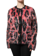 Dolce &amp; Gabbana Red Mohair Wool Button Down Cardigan Sweater
