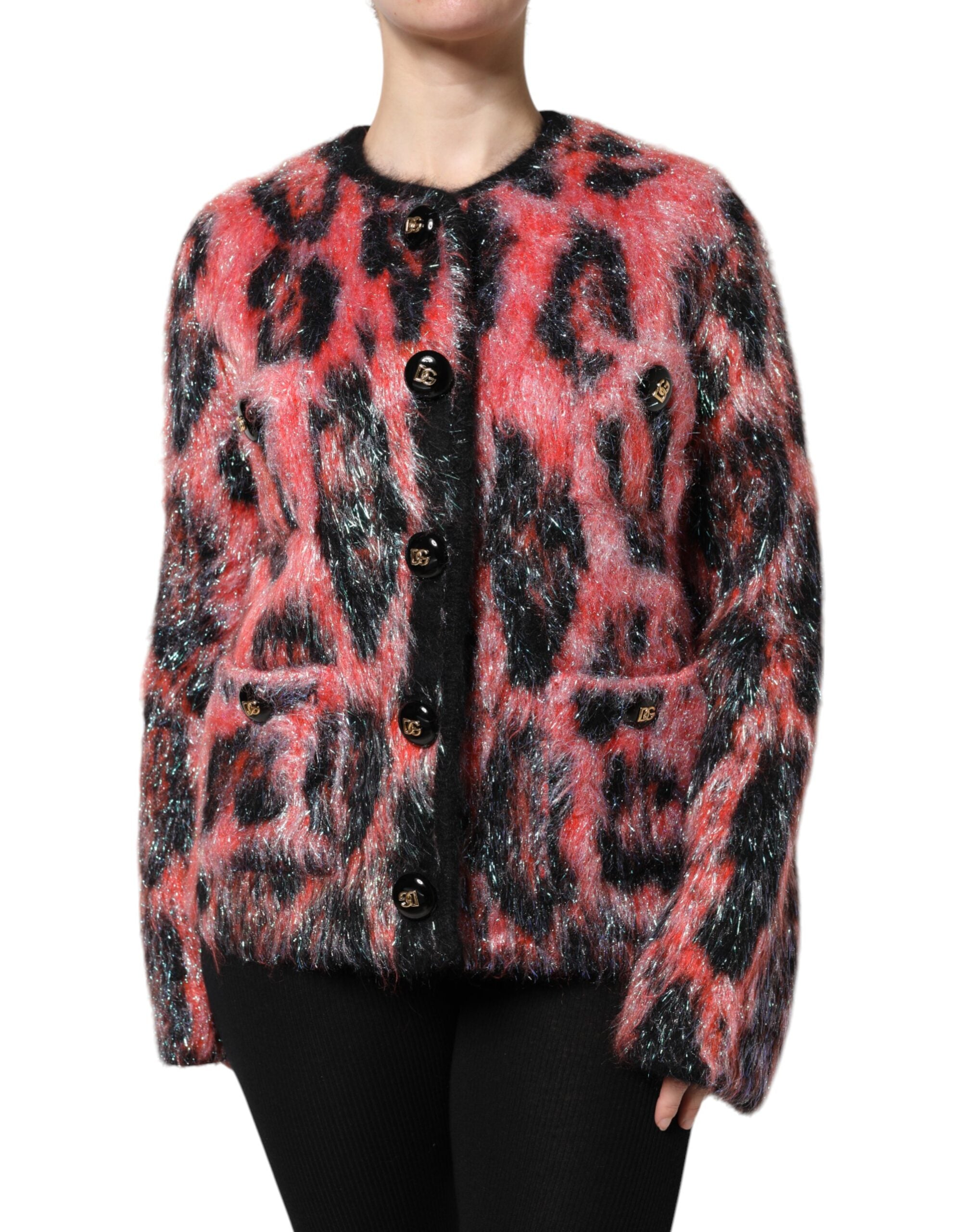 Dolce &amp; Gabbana Red Mohair Wool Button Down Cardigan Sweater