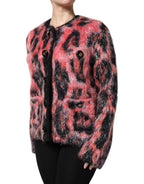 Dolce &amp; Gabbana Red Mohair Wool Button Down Cardigan Sweater