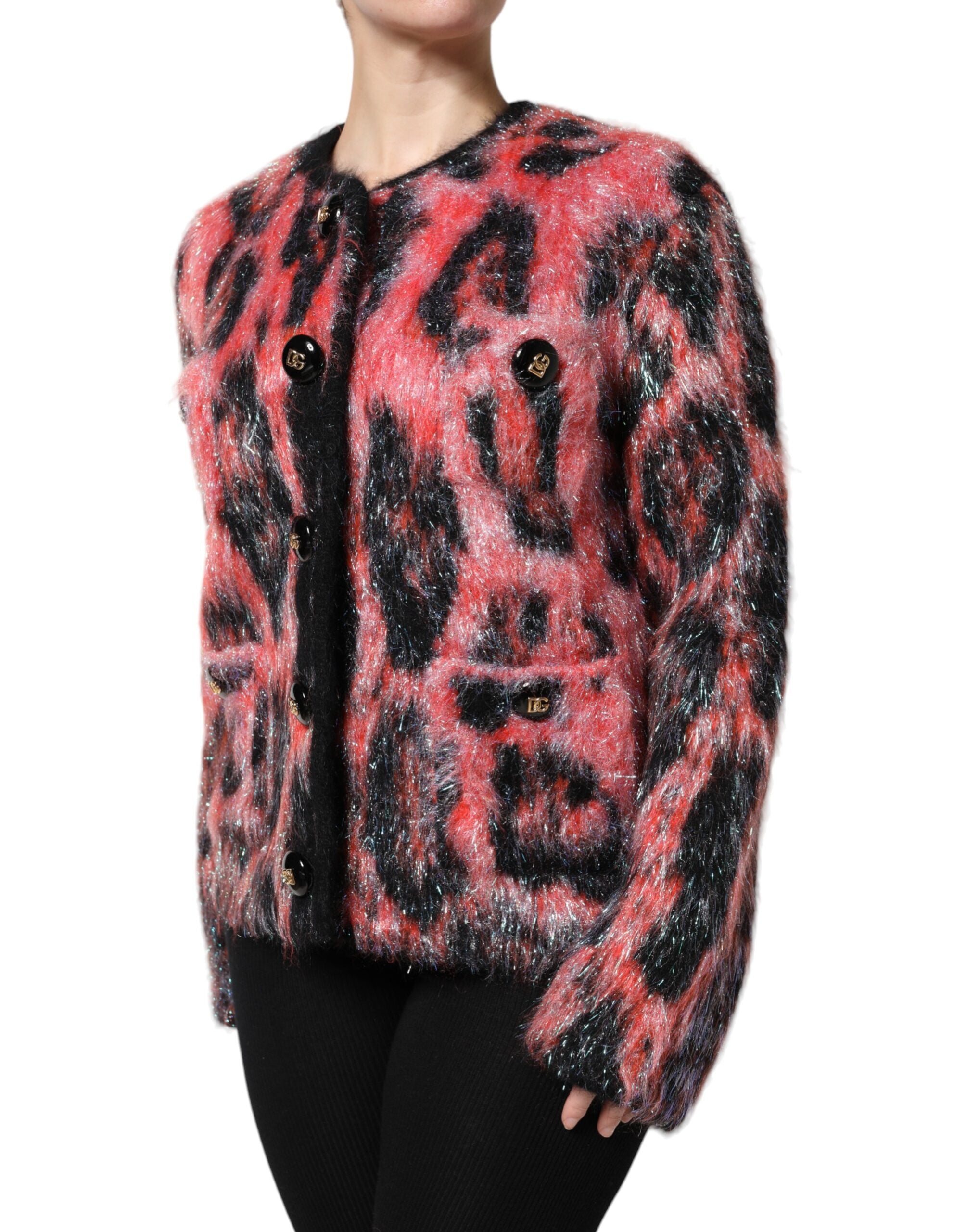 Dolce &amp; Gabbana Red Mohair Wool Button Down Cardigan Sweater