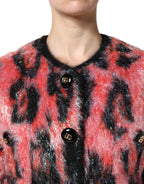 Dolce &amp; Gabbana Red Mohair Wool Button Down Cardigan Sweater