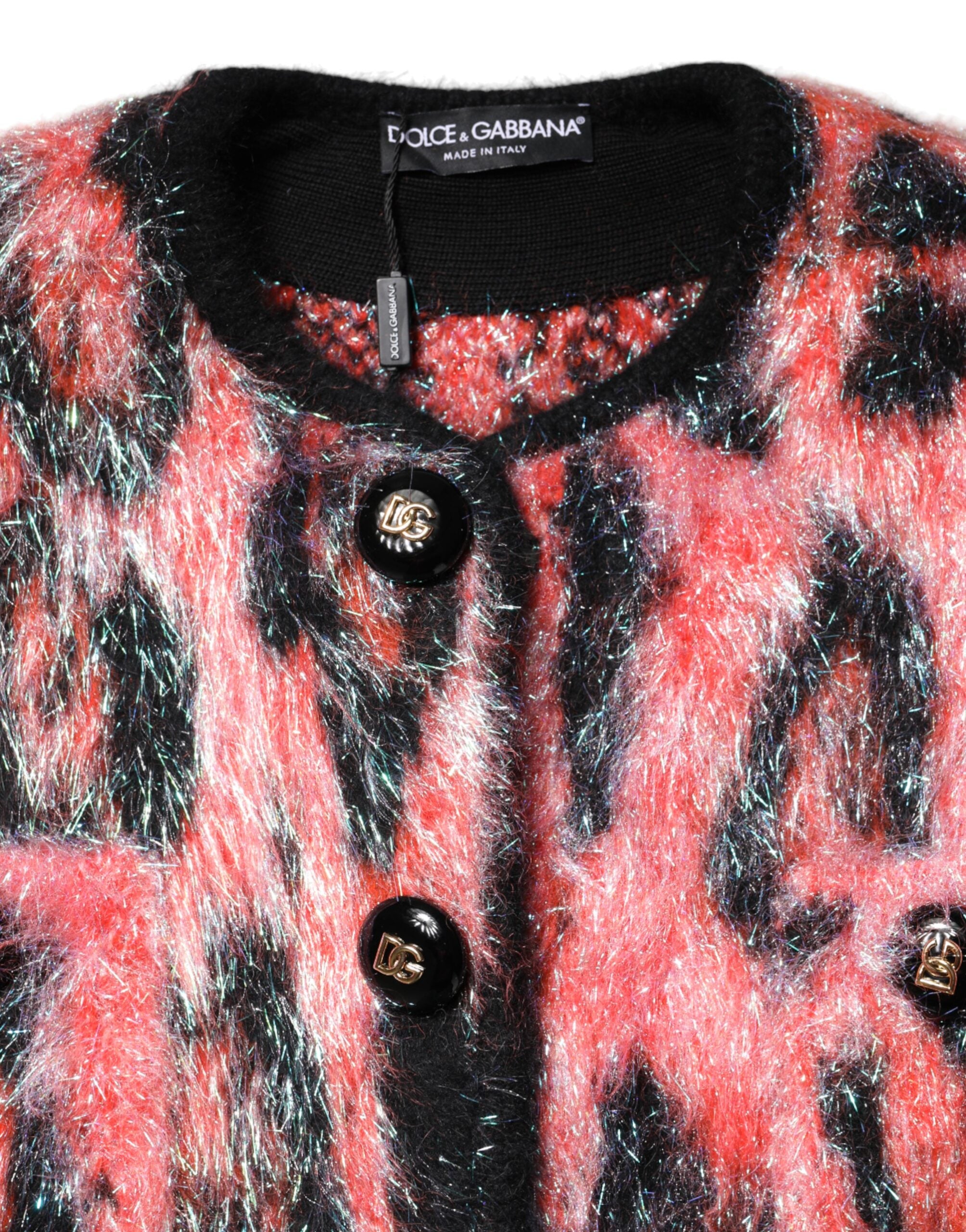 Dolce &amp; Gabbana Red Mohair Wool Button Down Cardigan Sweater