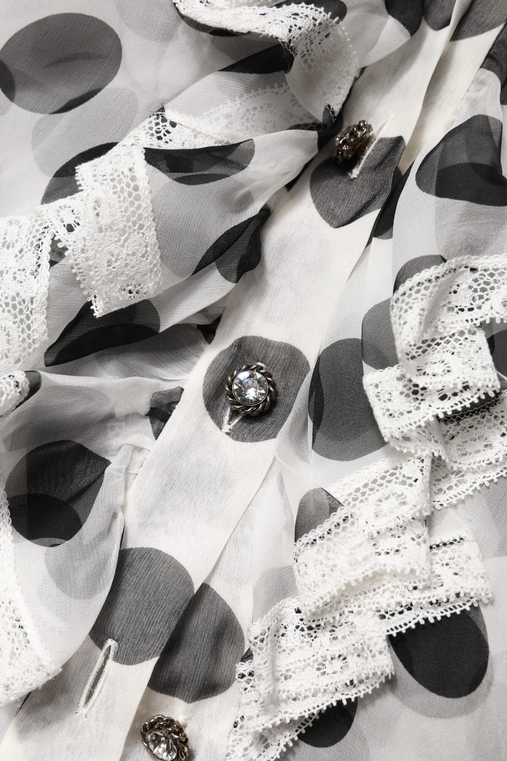 Dolce &amp; Gabbana White Black Polka Dot Cotton Sleeveless Top