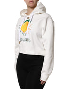 Dolce &amp; Gabbana Ivory Cotton Printed Hooded Pullover Sweater
