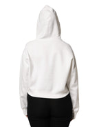 Dolce &amp; Gabbana Ivory Cotton Printed Hooded Pullover Sweater