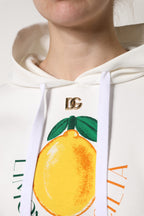 Dolce &amp; Gabbana Ivory Cotton Printed Hooded Pullover Sweater