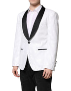 Dolce &amp; Gabbana White Nylon Single Breasted Coat Blazer